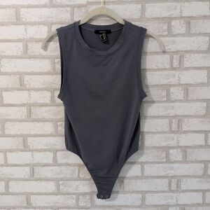 NWOT Forever 21 Size Small Women's Gray Sleeveless Bodysuit Sculpt